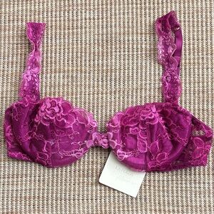 NWT La Perla Fuchsia Lace Bra 34B